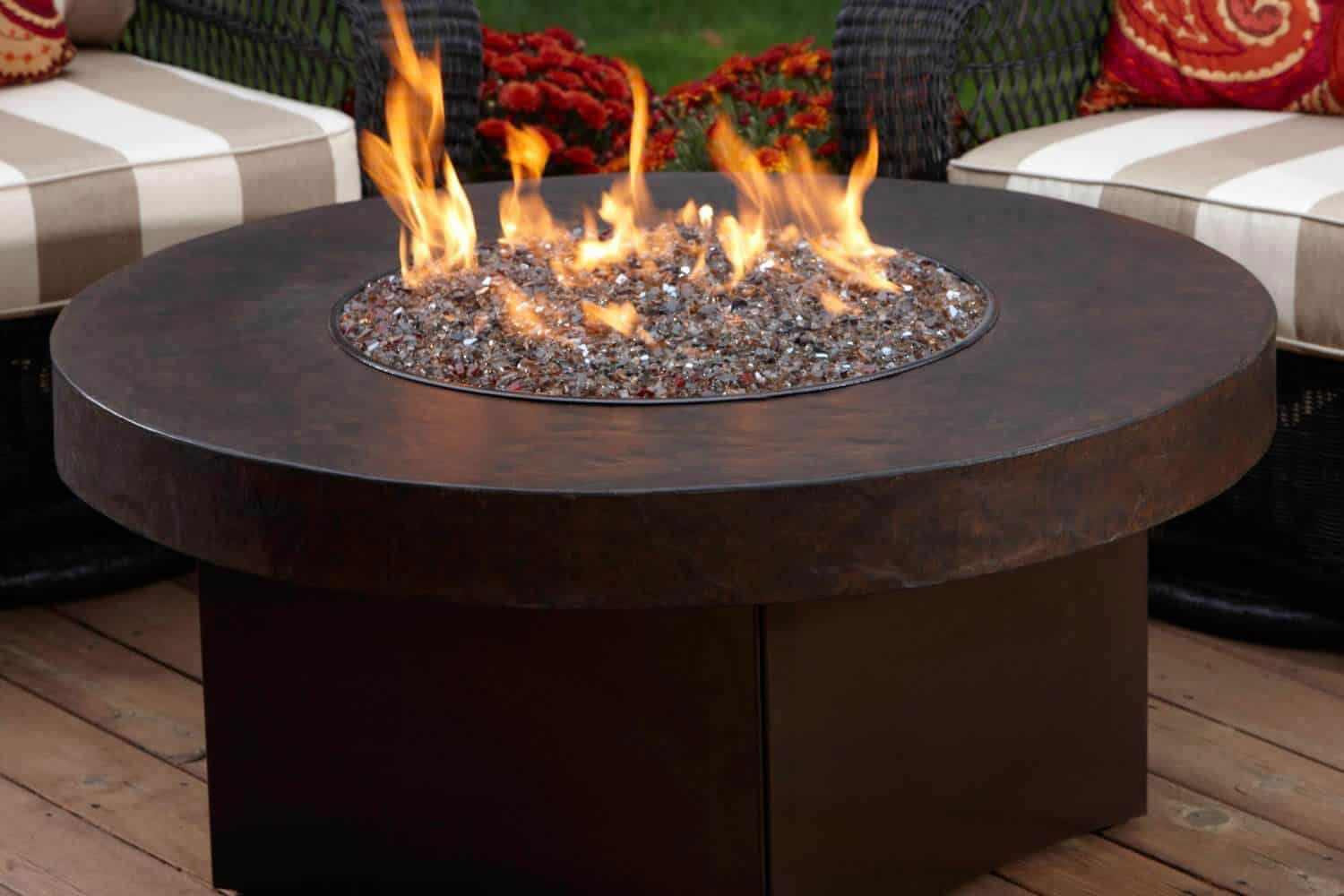 Bond 20 In W 50000 Btu Gray Composite Fire Table Lowes Com Fire Table Fire Pit Table Gas Firepit