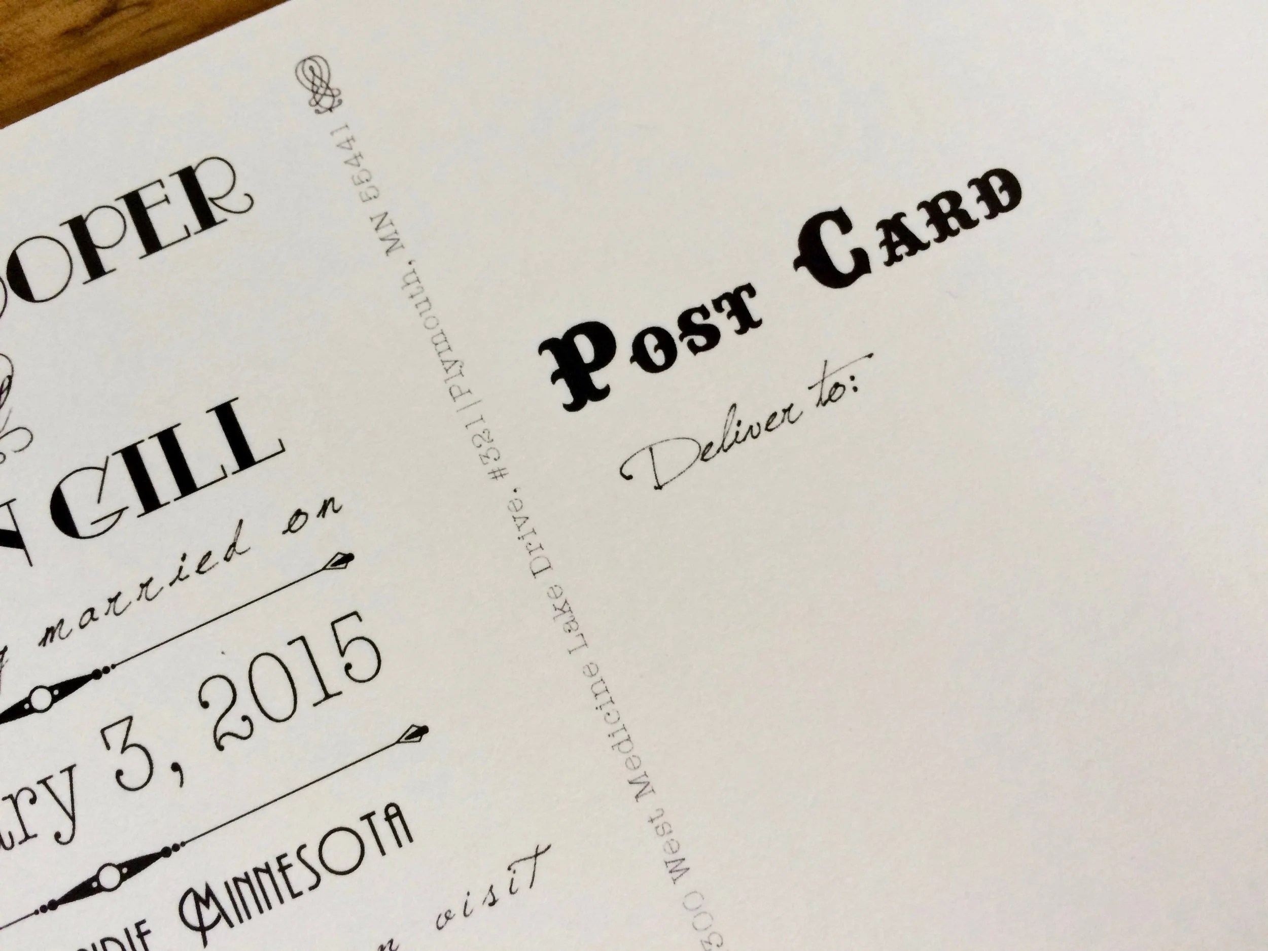 Kelly & Brian’s Vintage Inspired Save the Date Postcard