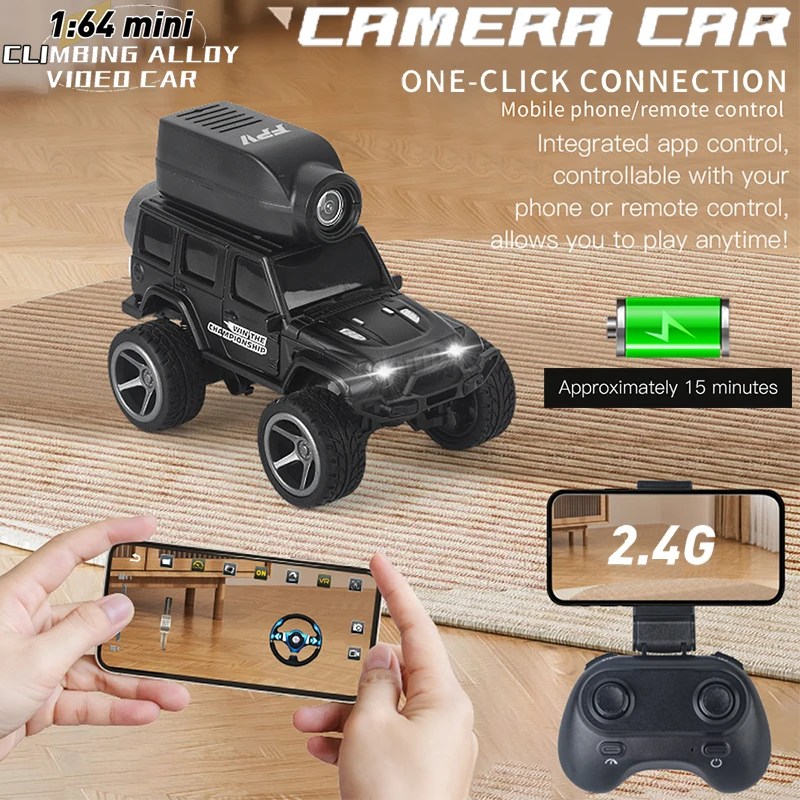 KF32 Mini RC Car 1:64 2.4G Remote Control With 720P FPV Camera Wifi APP Control High Speed Racing Stunt Vehicle Toys For Kids