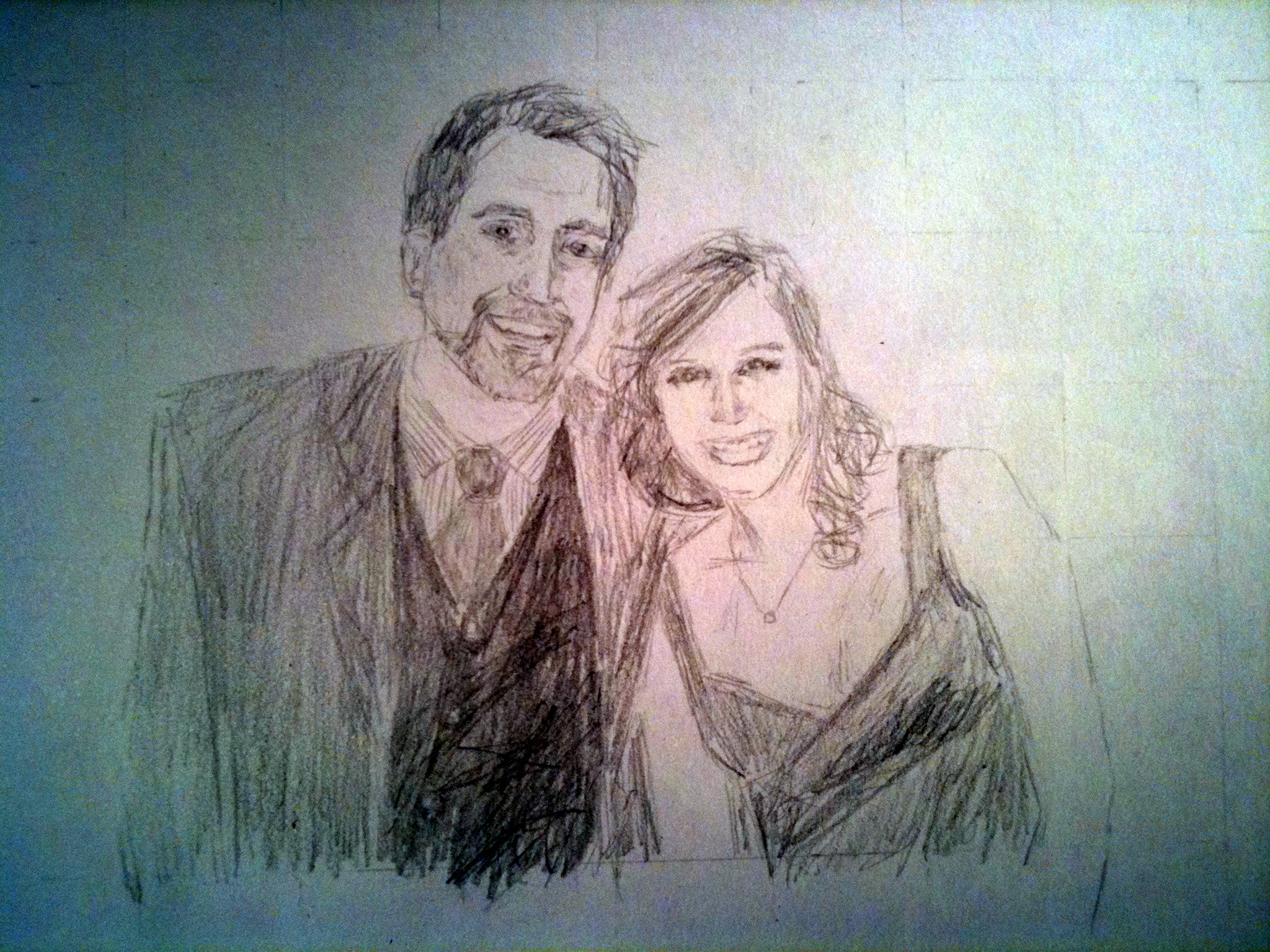 Step 4:  Details are pretty much complete at this point, and I usually spend a bit of time making sure the final product matches the subjects. I think it's important to think about this from a broad, overall perspective first. Then, consider individual features that might not be accurate, especially the eyes, nose, and mouth.