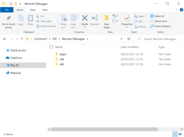 Remote Debugger directory