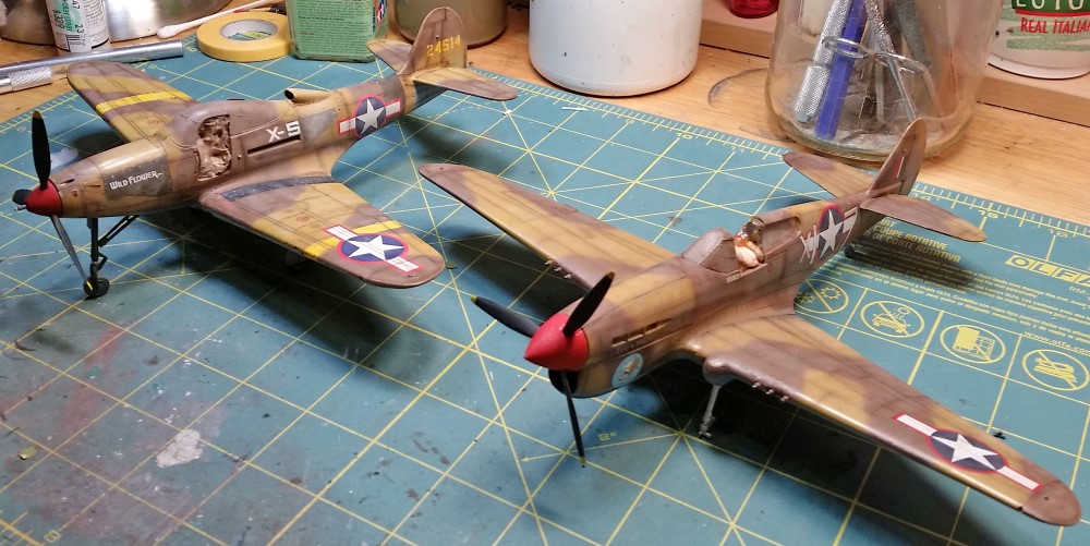 In Progress: AMTech’s 1/48 P-40L and Eduard’s 1/48 P-39L