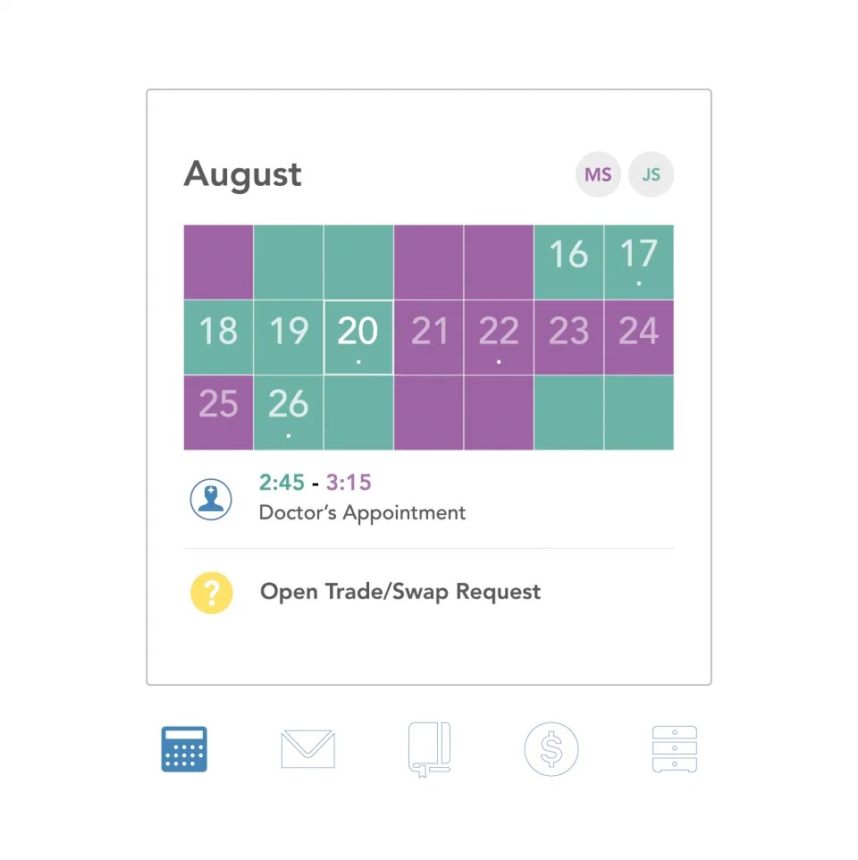 Our Family Wizard | Calendar Screen Shot