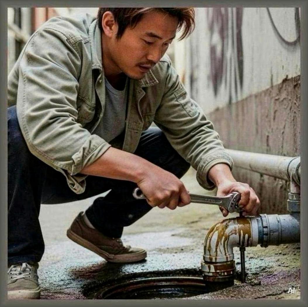 수원시천천동하수관막혔을때 작업 사진