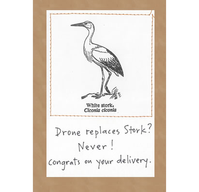 Drone Replaces Stork? Never! Congrats On Your Delivery.