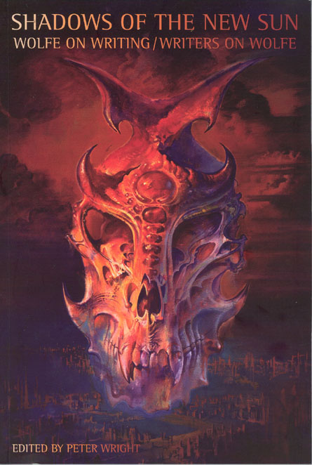 Cover of Peter Wright (ed), Shadows of the New Sun. Painting is Nordius by Bruce Pennington