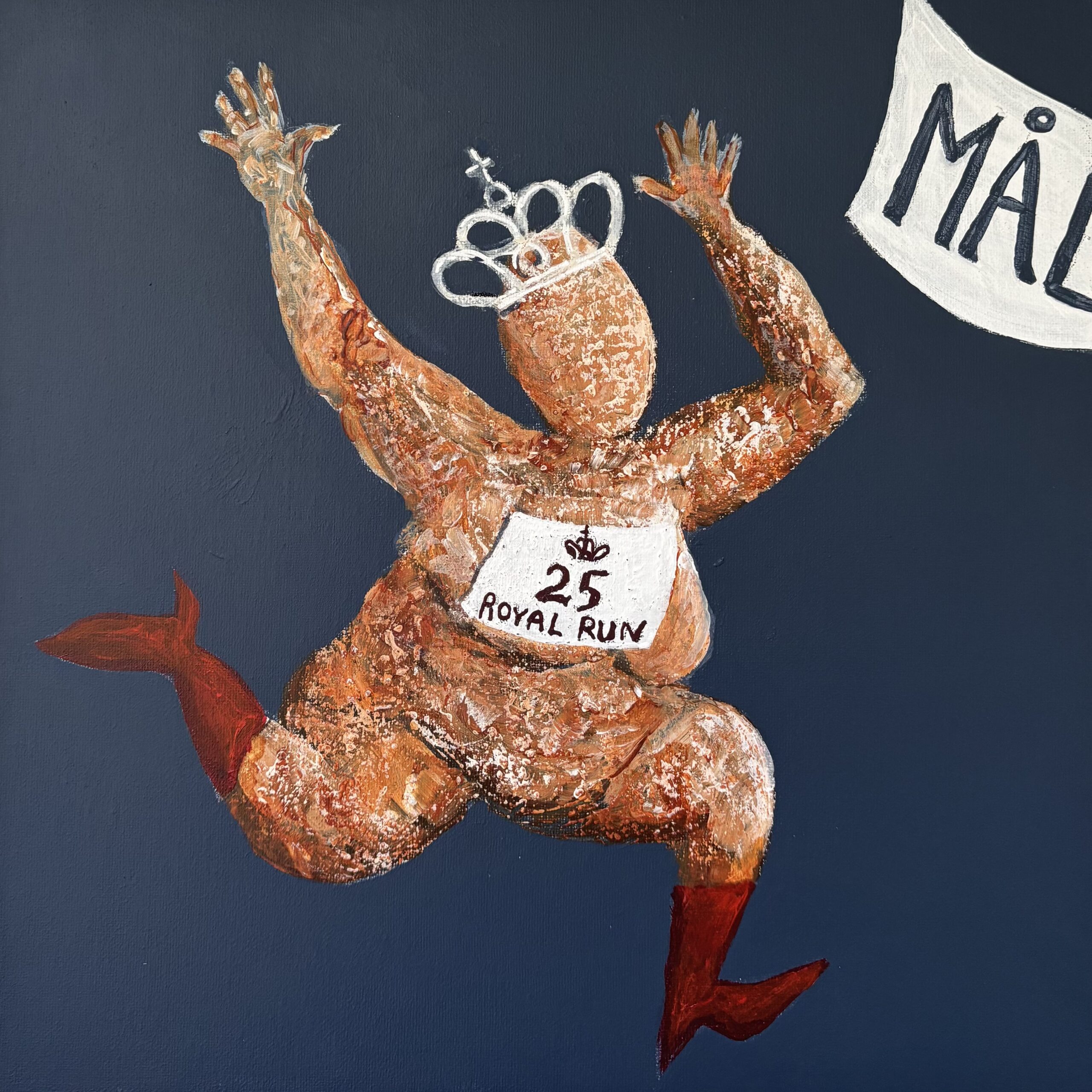 Fru Willendorf løber i mål 30 x 30 cm