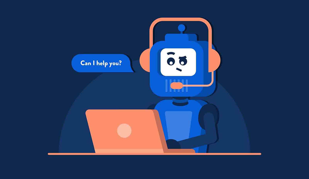 Chatbot conversational interface is simulating a conversation