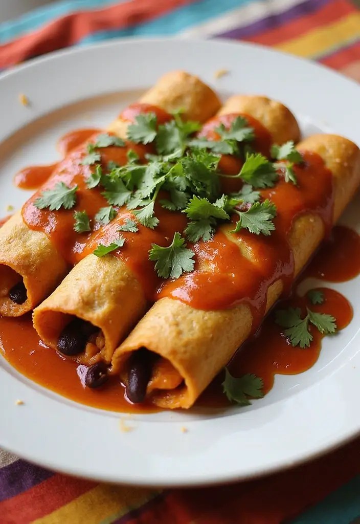 Best 25 New Year’s Dinner Recipes to Start the Year Right - 6. Sweet Potato and Black Bean Enchiladas