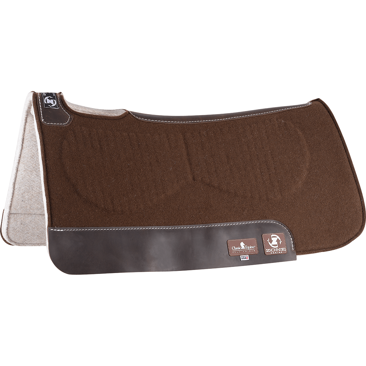 Classic Equine Zone Felt/Felt Brown 30” x 32” Pad Jopps Tack