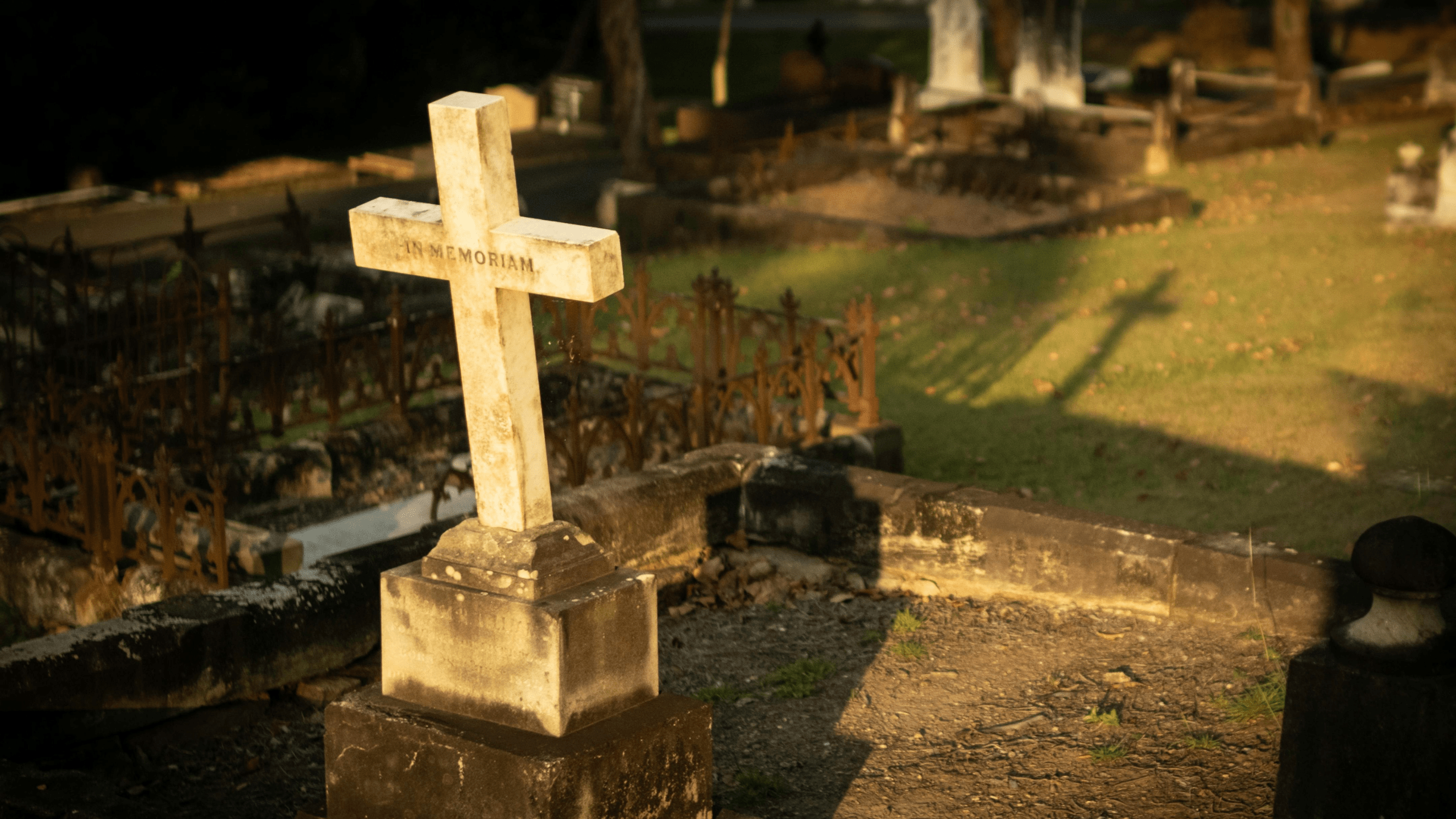 Cross in a graveyard.