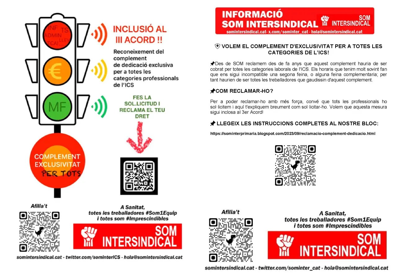 Complement d'exclusivitat a l'ICS per a tothom