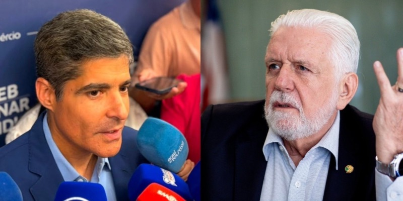 #Eleições2026: ACM Neto questiona evolução patrimonial de Jaques Wagner durante agenda em Salvador