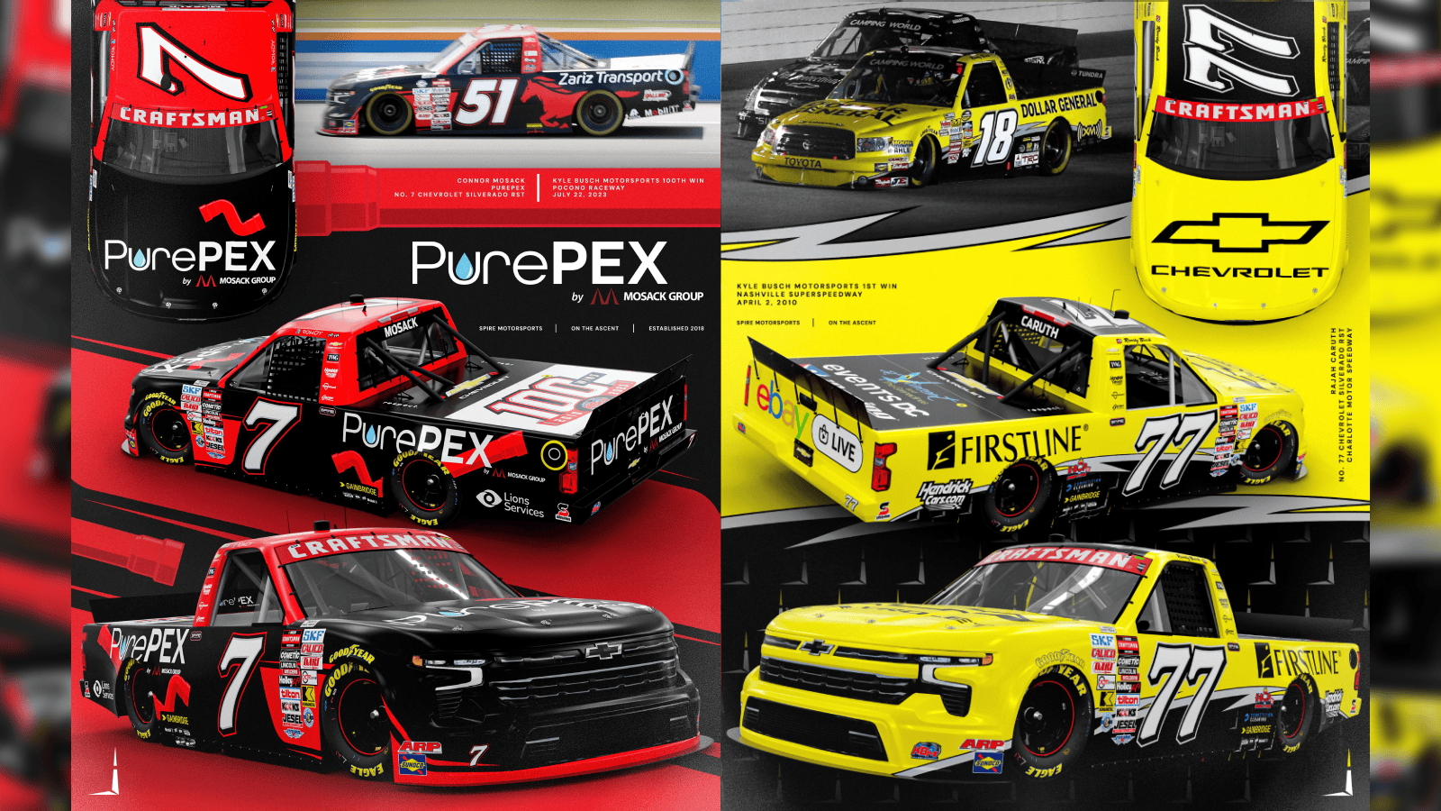 Spire Motorsports Paying Tribute to Kyle Busch With KBM Throwbacks at Charlotte