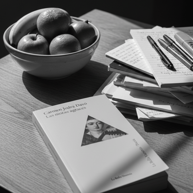 Portada de Las moras agraces de Carmen Jodra Davó, poemario ganador del Premio Hiperín 1999