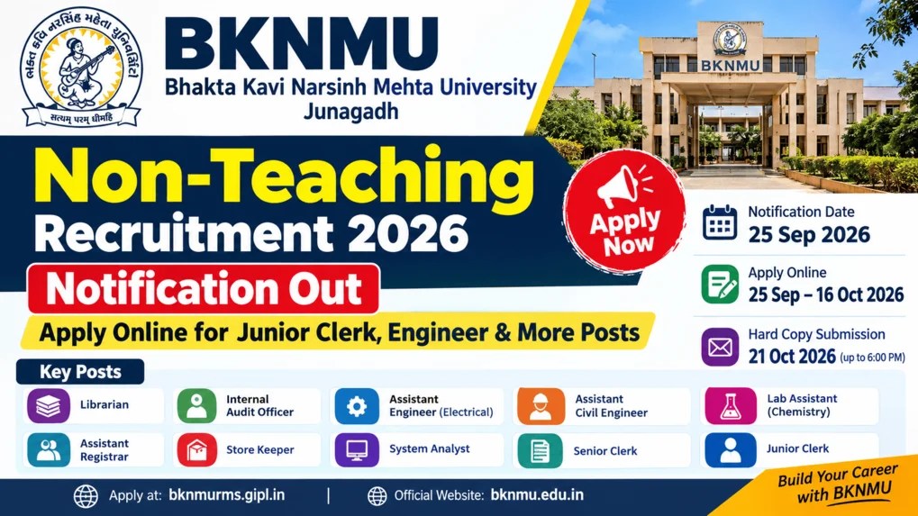 BKNMU Non-Teaching Recruitment 2026 Notification Out, Apply Online for Junior Clerk, Engineer & Other Posts
