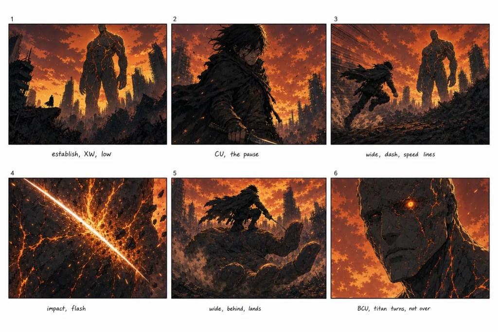 Storyboard for Minimax H3 & Seedance 2.0 of 2D anime