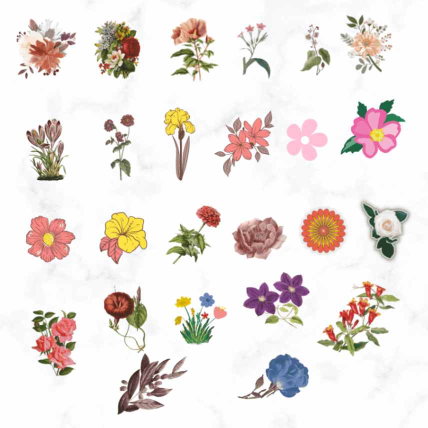 Printable flower stickers free printable papercraft, 47% off