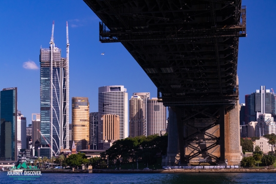 The underside of the Sydney Harbour Bridge.