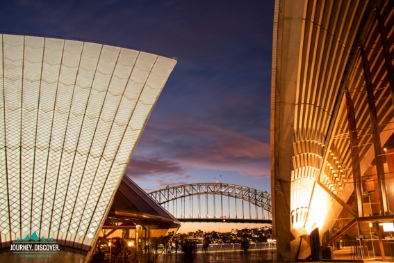 The Sydney Harbour Bridge as seen from the Sydney Opera House.