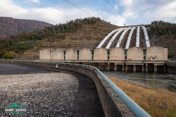 Tumut Power Station 3 and giant pipes heading up the mountain.