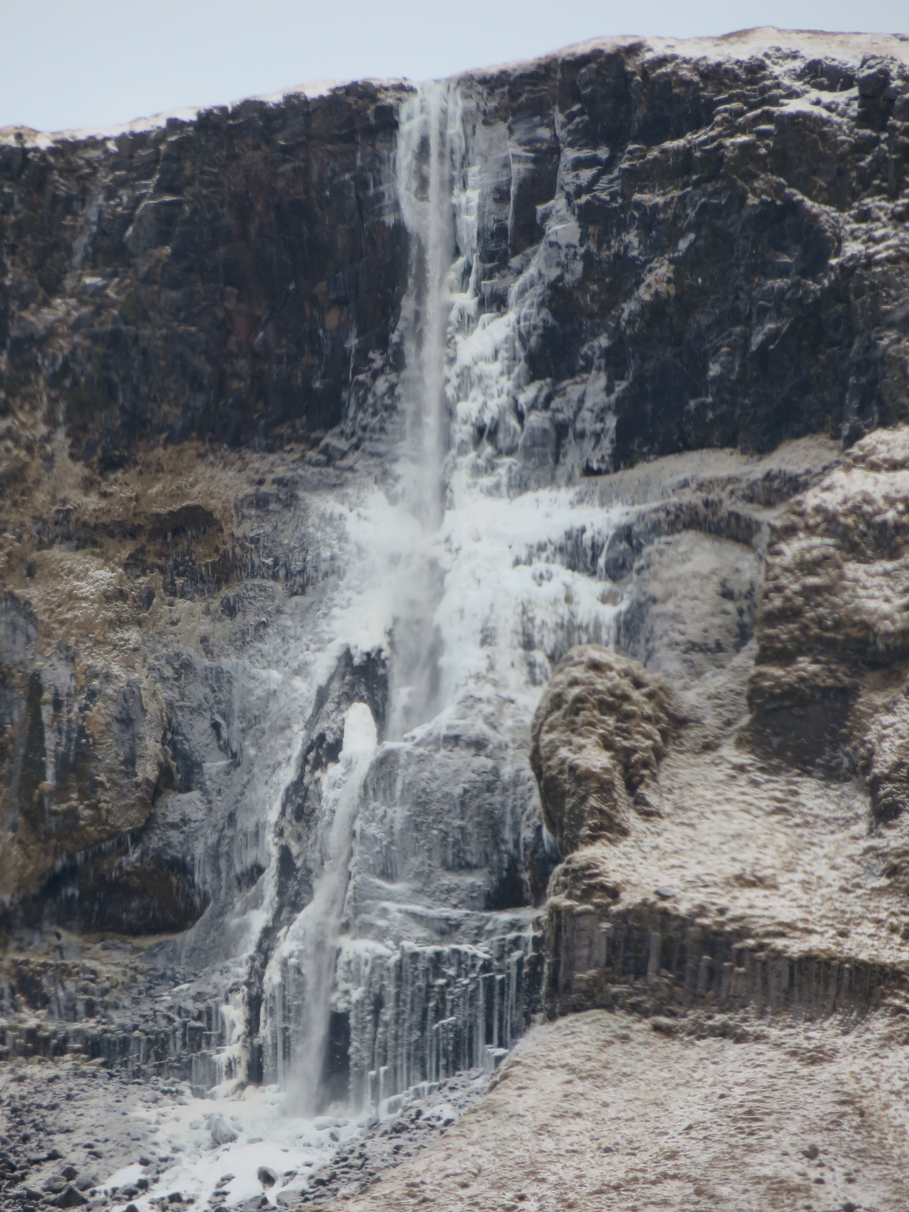Frozen waterfall near Hellnar. This is not a painting