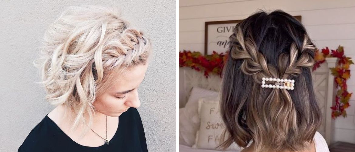Hairstyles with braids, for short hair