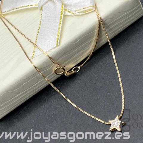 Oro 9k-Gargantilla veneciana estrella circonitas-OFERTA LANZAMIENTO-