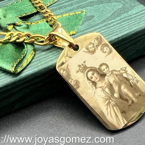 Colgante PLACA 36*22mm+cadena- foto grabación personalizada láser, acero 316L-OFERTA*