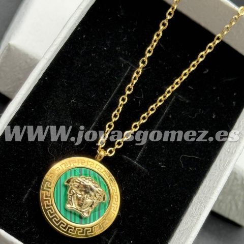 Gargantilla medusa -verde 50cm- acero 316L chapado oro 18k
