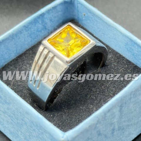 Sello piedra ambar, talla 22 , acero 316L