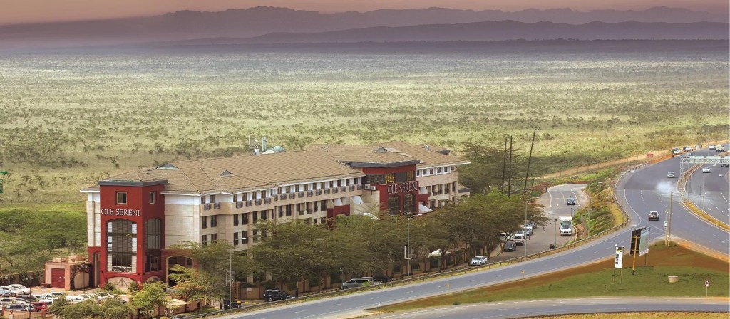 Aerial view of Ole-Sereni Hotel, showcasing its expansive grounds.