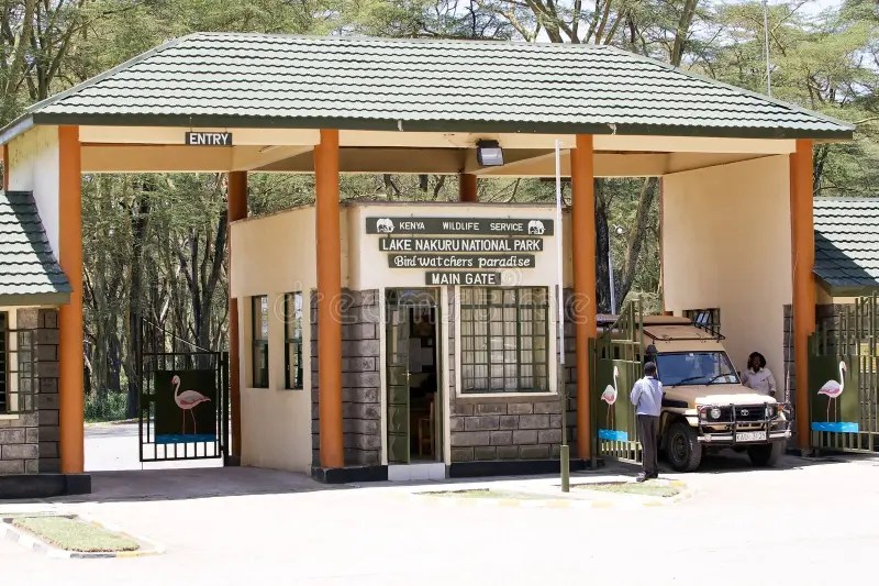 Entrance sign of Nakuru National Park.
