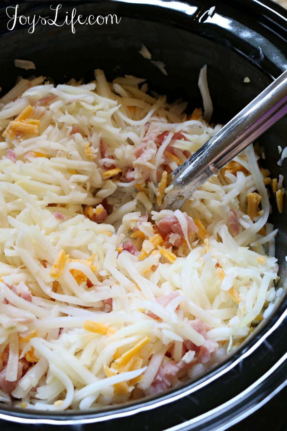 Slow Cooker Cheesy Ham Hash Brown Casserole | Joy's Life