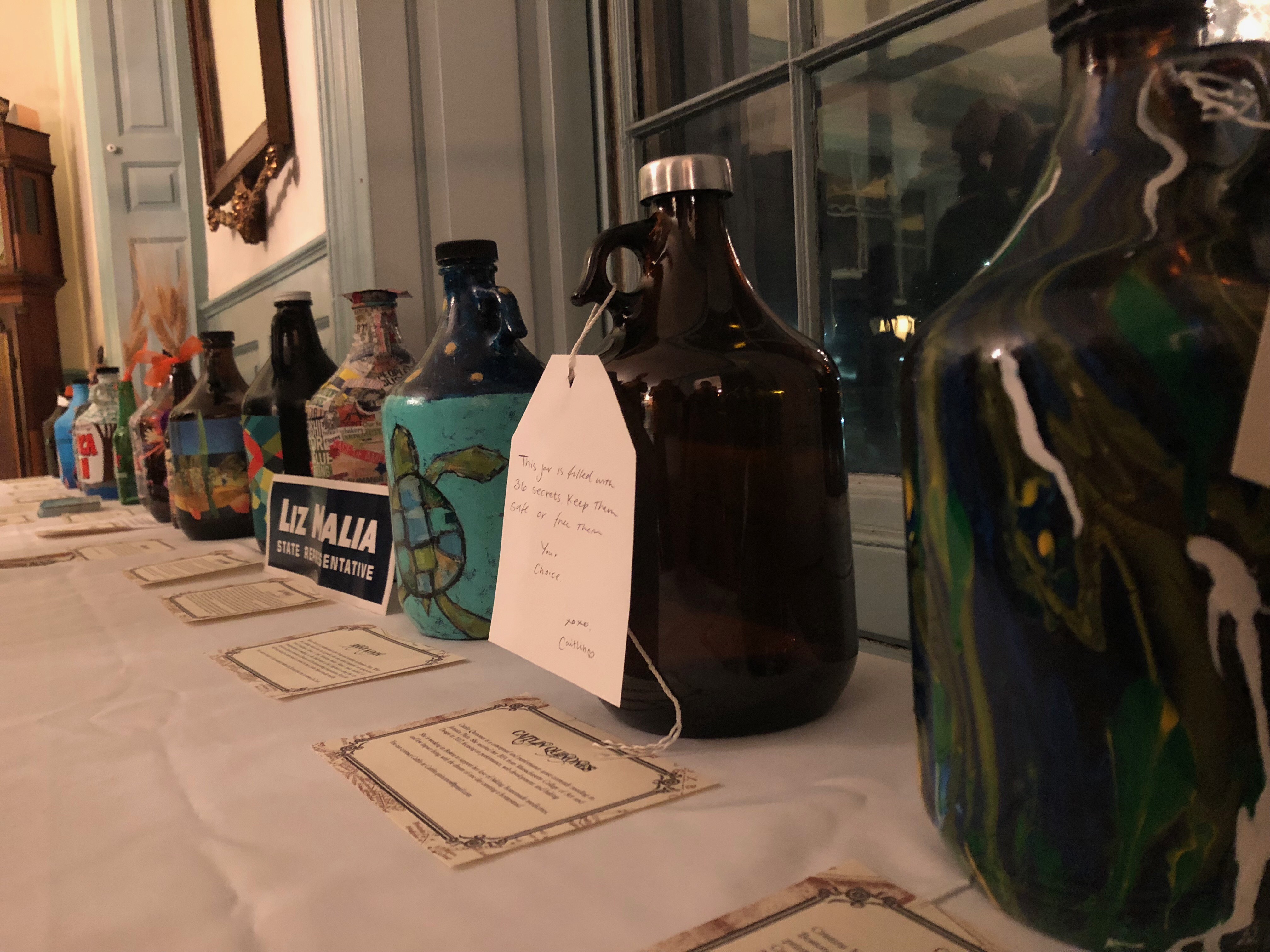 Growlers await the auction.