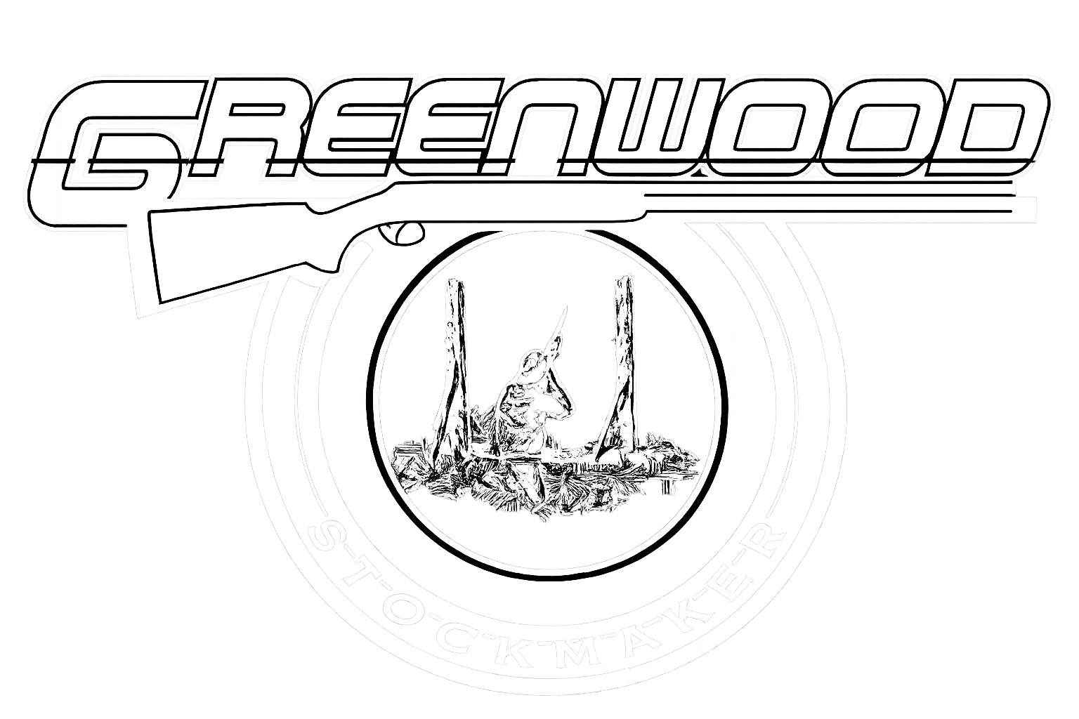 Greenwood Custom Stocks Logo White