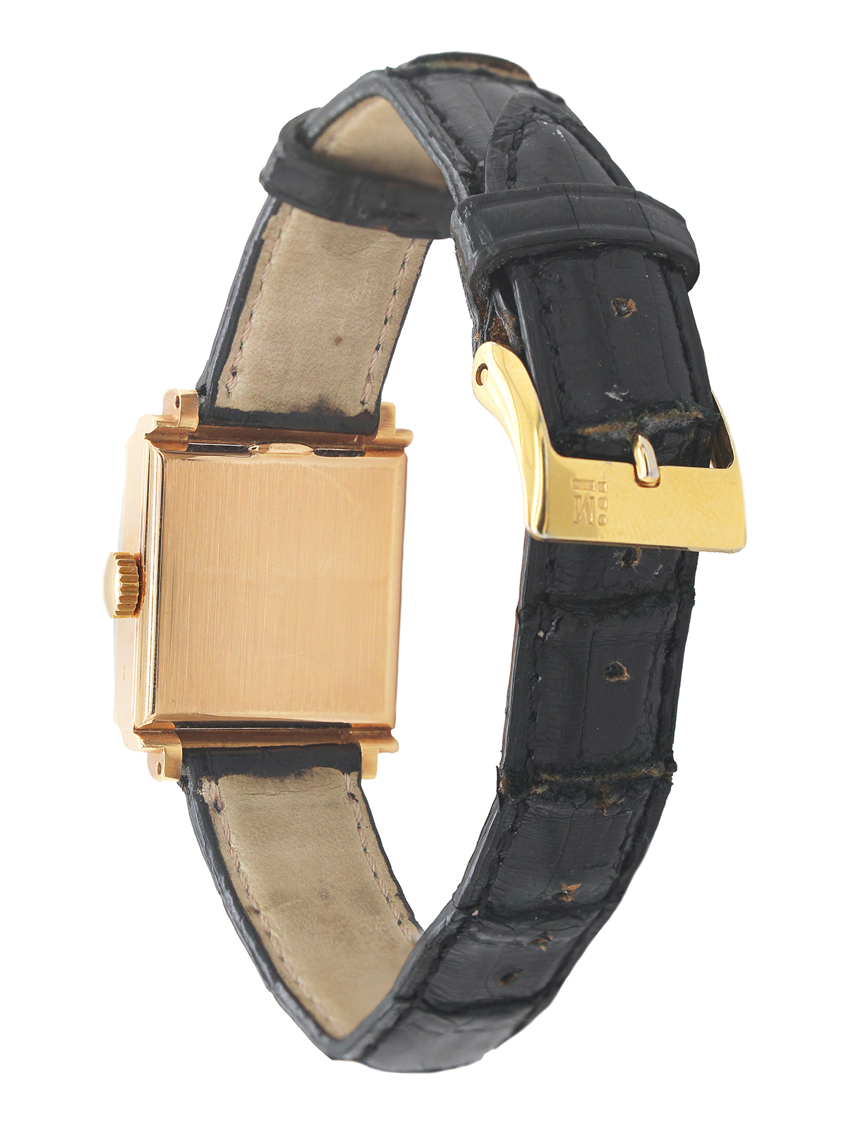 Rare Patek Philippe 18k Rose Gold Square Wristwatch w/ Extract c
