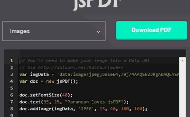 JsPDF – Generate PDF Files In JavaScript | JQuery Plugins