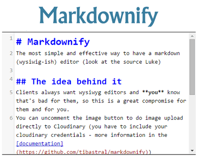 Markdownify Simple Markdown Editor With Jquery Jquery Plugins