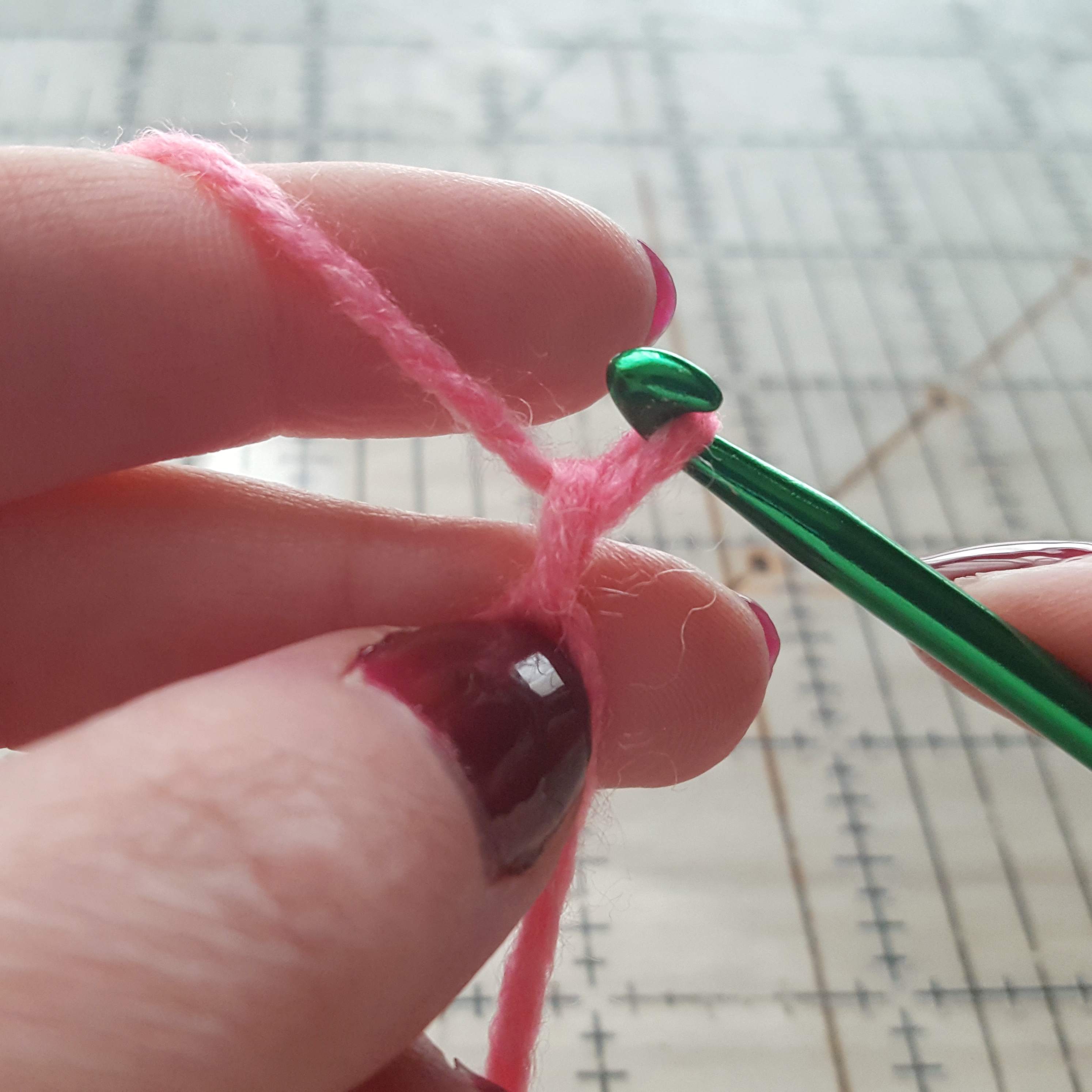 1 chain left on crochet hook