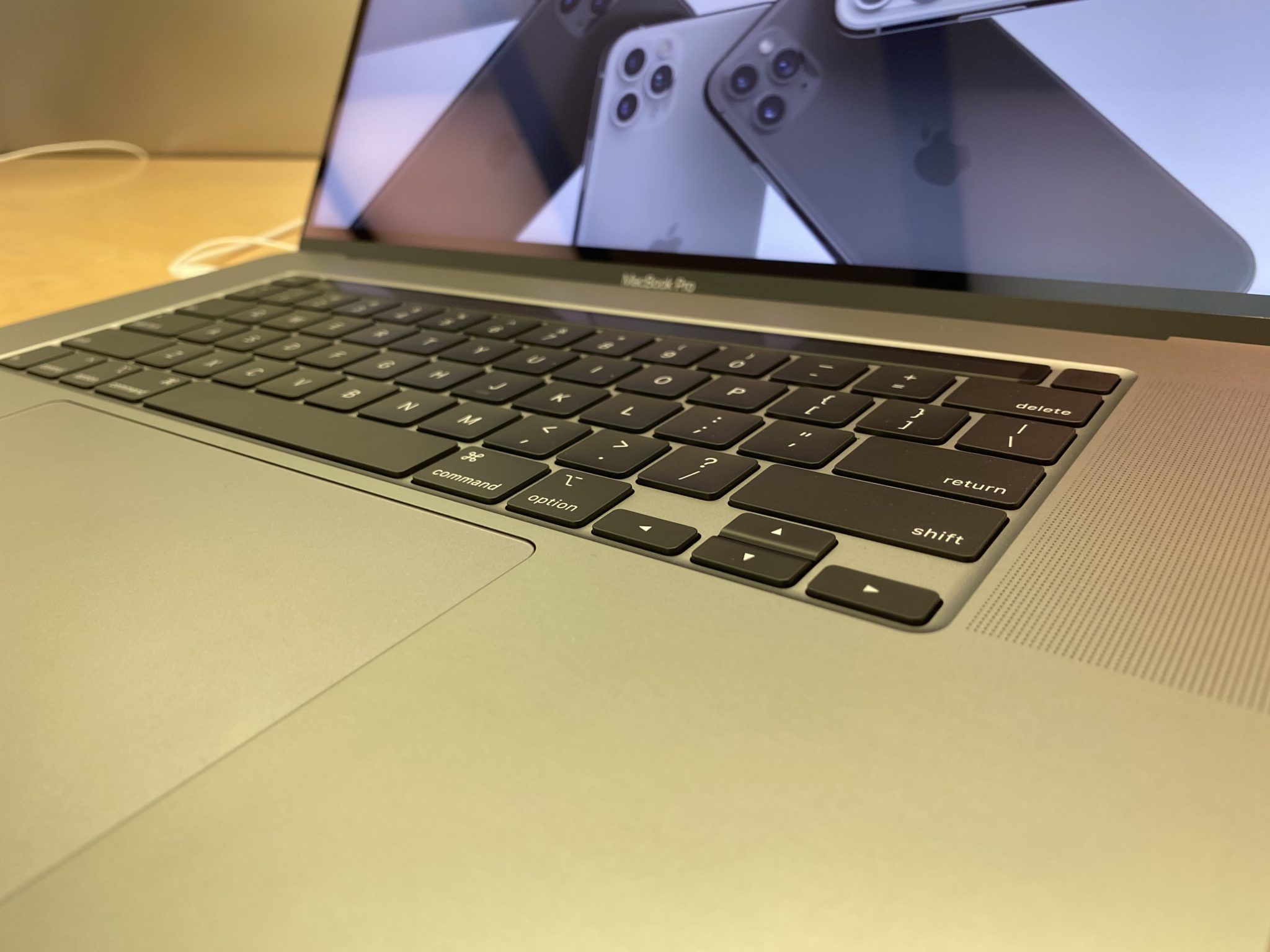 The MacBook Pro 16-inch's keyboard