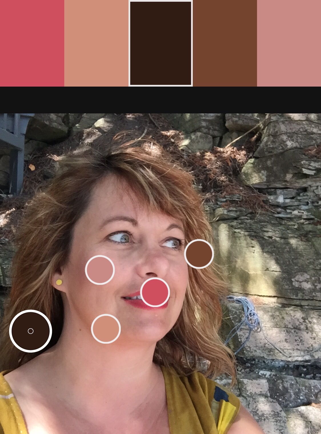 colour picker on Juju's skin tones for makeup