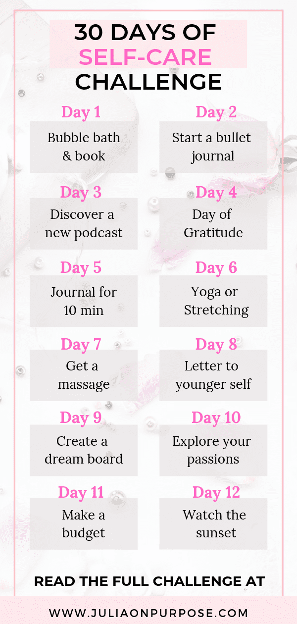 pix Instagram 30 Day Self Care Challenge 30 days of self care challenge 2021