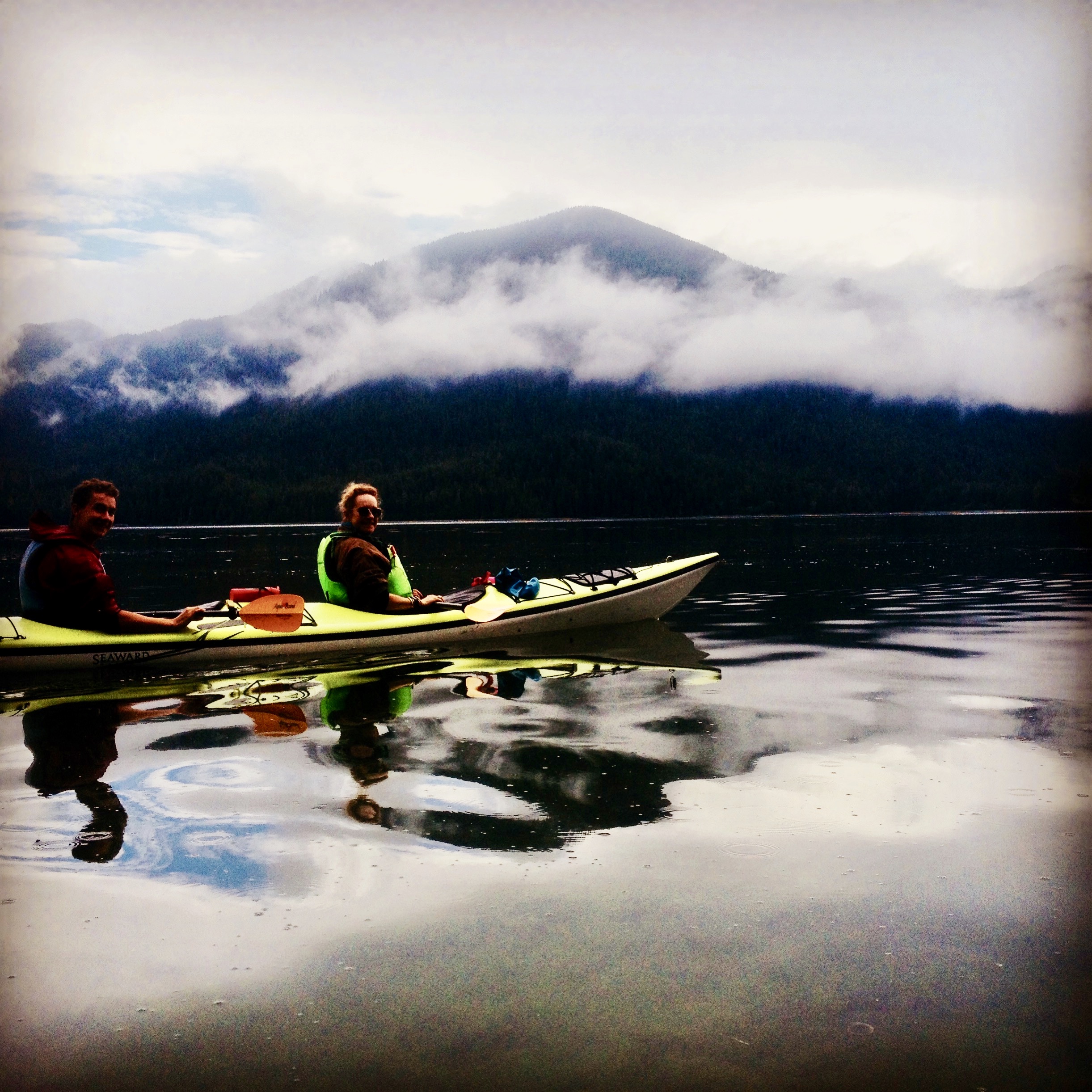 Jack & I kayaking while staying at Tofino Resort & Marina