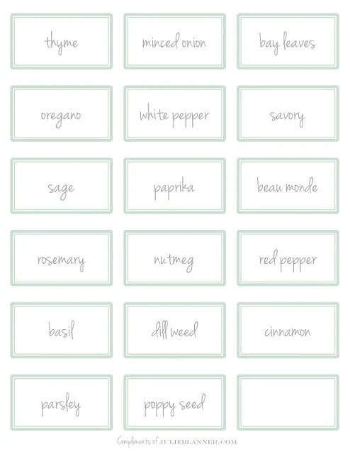 baking and spice cabinet with free printable spice jar labels