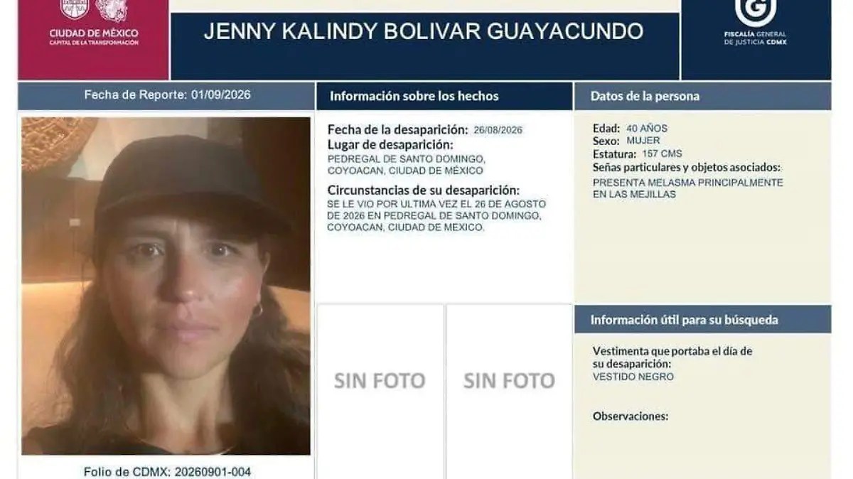 Localizan con vida a estudiante ecuatoriana Jenny Kalindy Bolívar en Tlalpan (nota de Genoveva Ortiz en OEM-Informex)