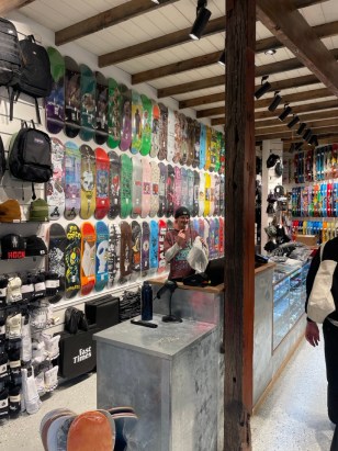 A group of people in a store