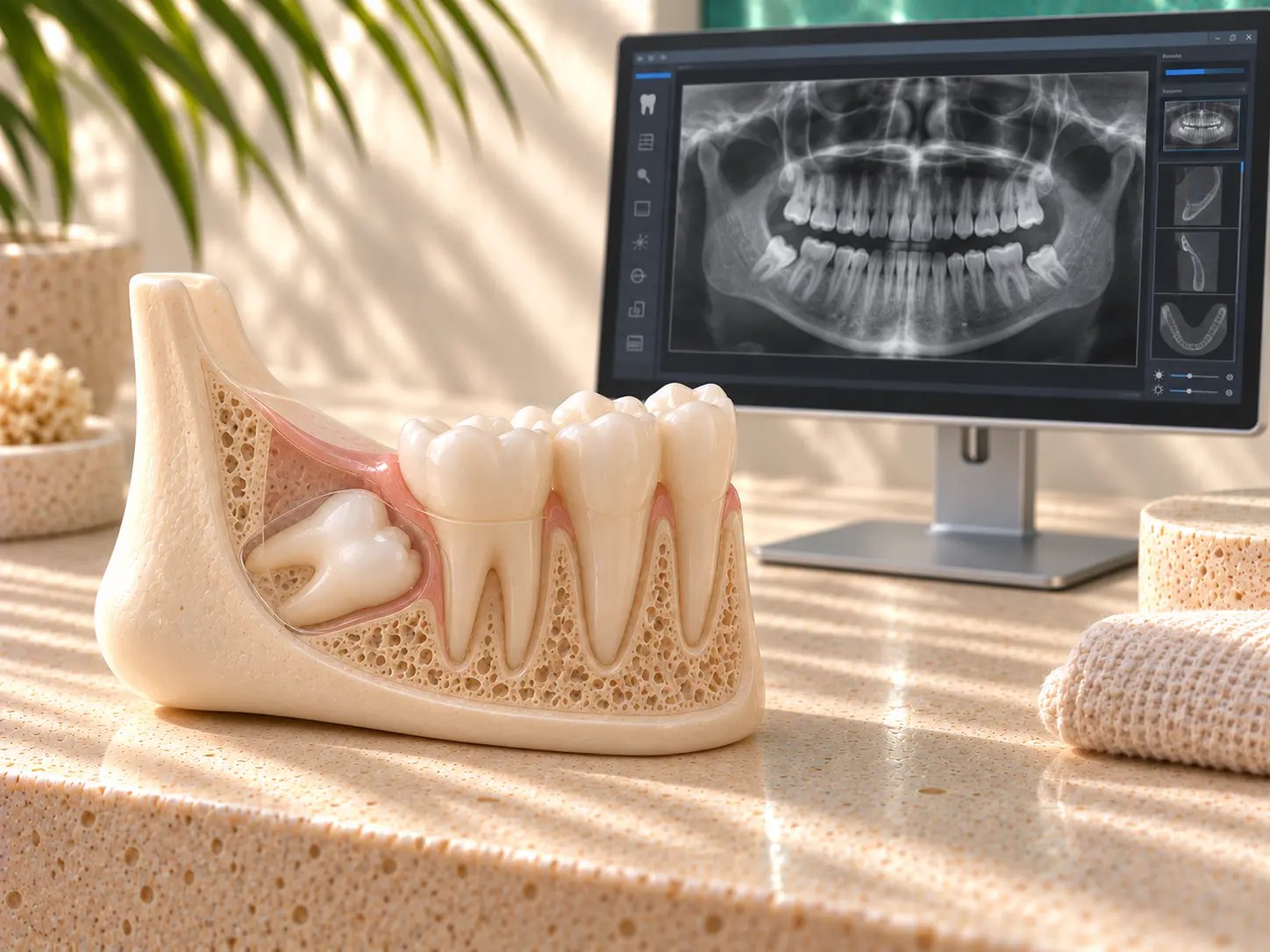 Digital panoramic evaluation for wisdom teeth