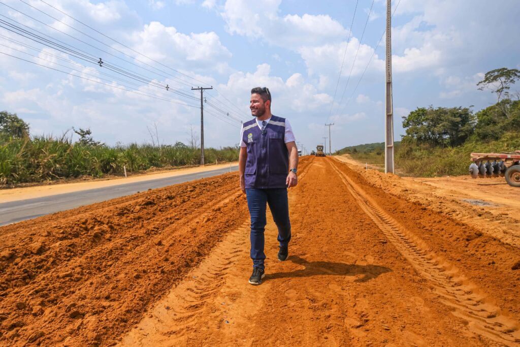 Segunda etapa da obra da Ac-405 segue em ritmo acelerado. Foto: Marcos Santos/Secom