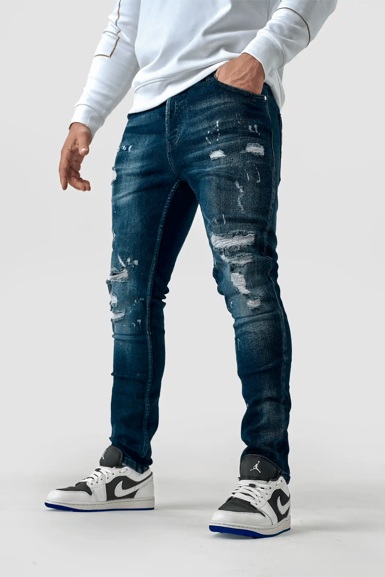 TEMNO MODRE KAVBOJKE IZ DENIMA LUXSTRETCH
